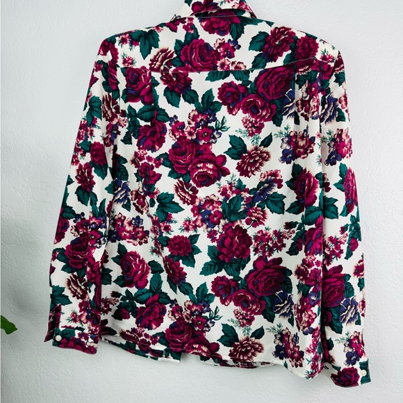 Vintage Pykettes 90s Floral Long Sleeve Button Down Shirt Shabby Chic - Picture 8 of 8